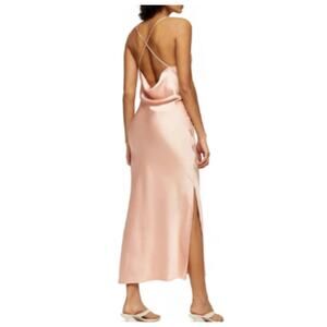 Topshop Cowl Back Satin Blush Slipdress size 4 NWT‎